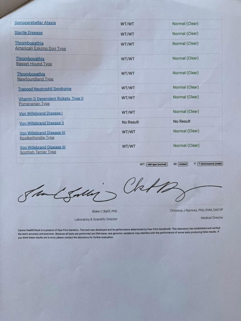Canine HealthCheck DNA panel for Lapis, page 9 of 9